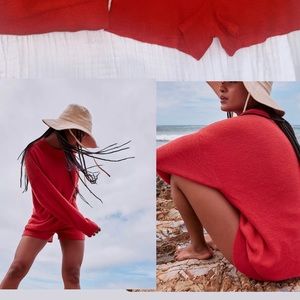 Free People red Malibu Surf set